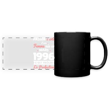 30th birthday - Born in March 1996 - Full Colour Panoramic Mug - black - Front