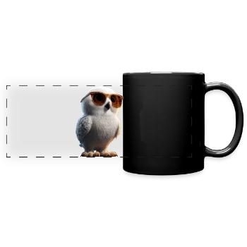 Snowy Owl White Owl Owl Owl Owl Snow Owl - Full Colour Panoramic Mug - black - Front