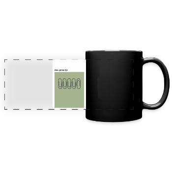 Chaos – German Style Minimal Poster Green - Full Colour Panoramic Mug - black - Front