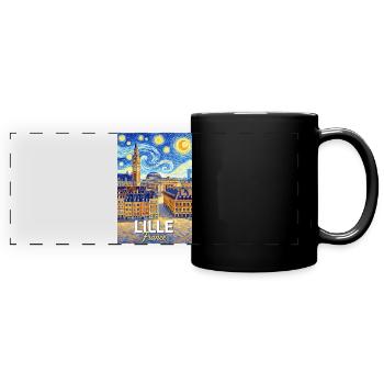 Lille, Frankreich - Panorama-Tasse farbig - Schwarz - Vorne