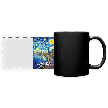 Luanda Abendstern Küstenpoesie - Panorama-Tasse farbig - Schwarz - Vorne