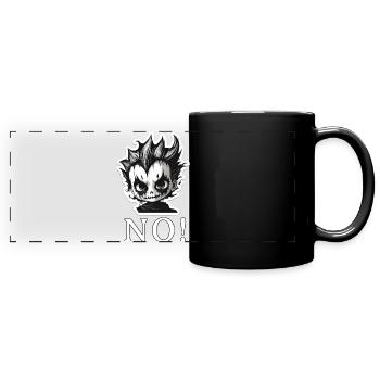 Punk Schädel Mohawk NO - NEIN - Panorama-Tasse farbig - Schwarz - Vorne
