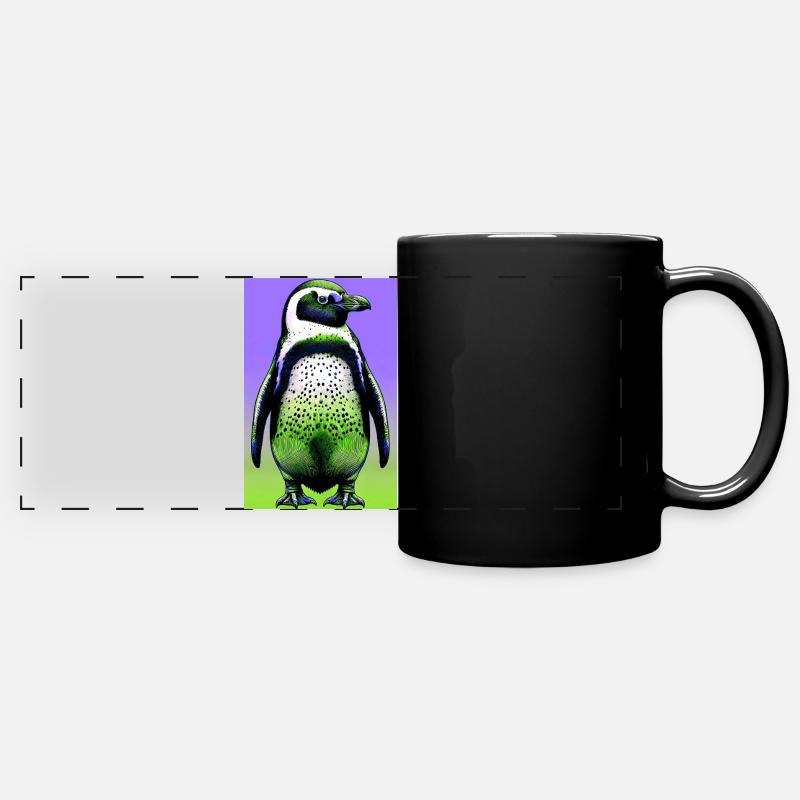 Pinguin - Panorama-Tasse farbig - Schwarz