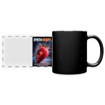 Baie synthétique : Fraise cybernétique - Mug panoramique uni - noir - Devant