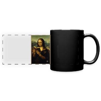 Mona Lisa Reading - Panorama-Tasse farbig - Schwarz - Vorne