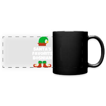 Santas bosnischer Favorit - Panorama-Tasse farbig - Schwarz - Vorne