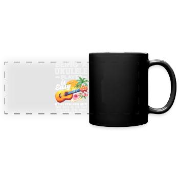 Être joueur de ukulélé, c’est facile, musicien drôle - Mug panoramique uni - noir - Devant