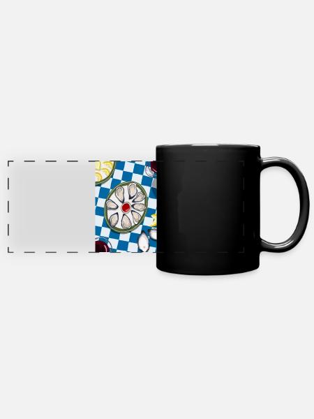 Oyster Party - Panorama-Tasse farbig - Schwarz
