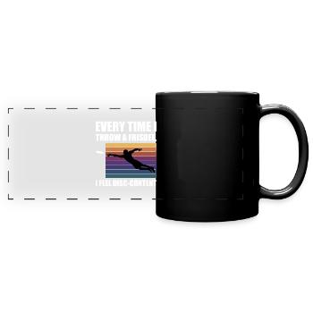 Cadeau de joueur de frisbee de disc golf - Mug panoramique uni - noir - Devant