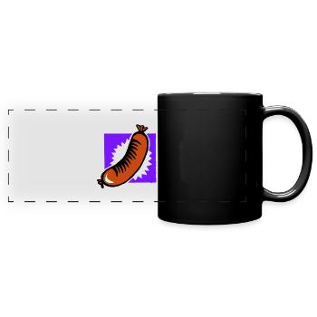 ONE FAT SAUSAGE! - Hot Dog / Bratwurst / Banger - Full Colour Panoramic Mug - black - Front
