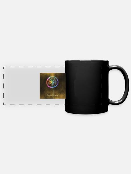 Pusteblume - Panorama-Tasse farbig - Schwarz