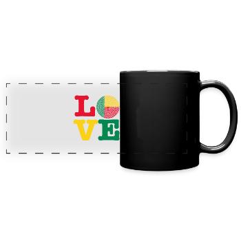 Benin heart - Full Colour Panoramic Mug - black - Front