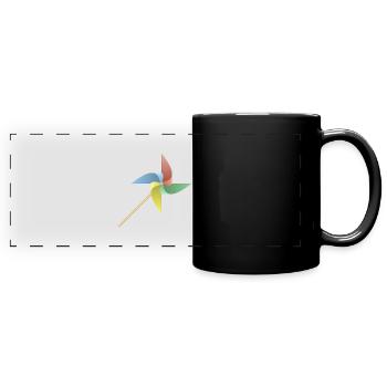 Windmühle - Panorama-Tasse farbig - Schwarz - Vorne
