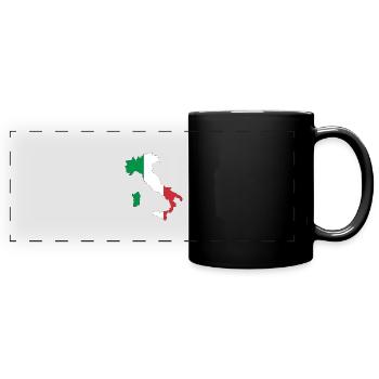 Italien - Panorama-Tasse farbig - Schwarz - Vorne
