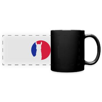 red blue logo round circle silhouette outline lama ka - Full Colour Panoramic Mug - black - Front