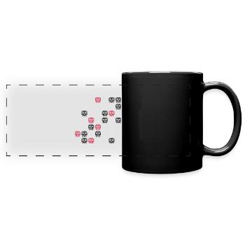 pixel skull game shot - Full Colour Panoramic Mug - black - Front