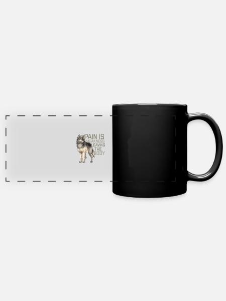 Pain is Weakness - Panorama-Tasse farbig - Schwarz