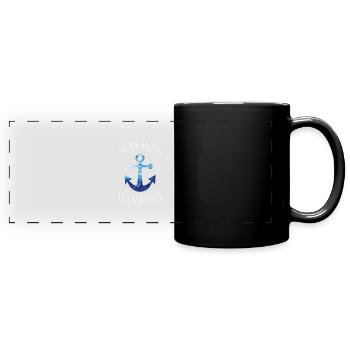 Moin Hamburg, Anker - Panorama-Tasse farbig - Schwarz - Vorne