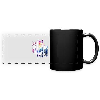 Crazy Space Cat (colored) - Full Colour Panoramic Mug - black - Front