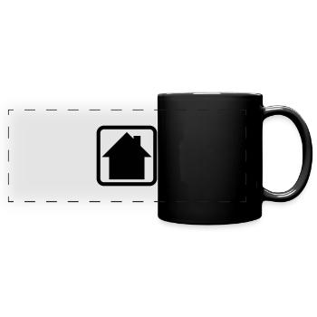 Haus Logo Button Symbol - Panorama-Tasse farbig - Schwarz - Vorne