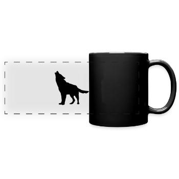 wolf_f1 - Panorama-Tasse farbig - Schwarz - Vorne