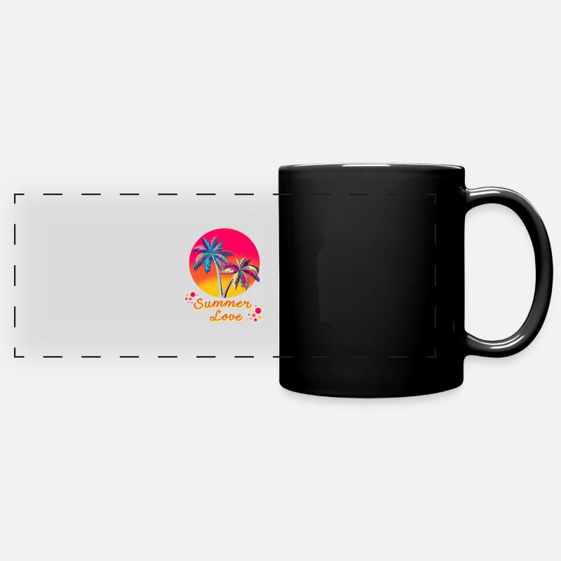 Summer, sun, beach, vacation, gift - Full Colour Panoramic Mug - black