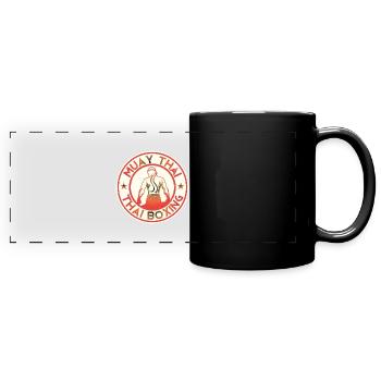Thai Boxing - Panorama-Tasse farbig - Schwarz - Vorne