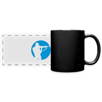 Biathlon Logo schießen stehen - Panorama-Tasse farbig - Schwarz - Vorne