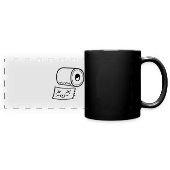 drôle mort visage arraché stueck toilettes pap - Mug panoramique uni - noir - Devant