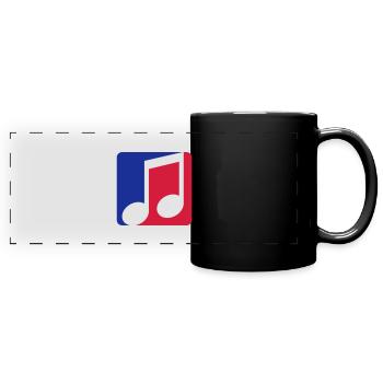 rot blau button musiknote cool kontur zeichen part - Panorama-Tasse farbig - Schwarz - Vorne