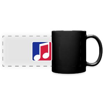 blau rot button musiknote cool kontur zeichen part - Panorama-Tasse farbig - Schwarz - Vorne