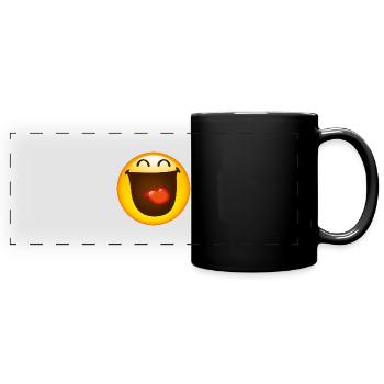 Smiley Glossy Happy - Full Colour Panoramic Mug - black - Front