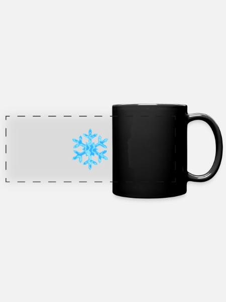 Flocon de neige avec motif - noël - Mug panoramique uni - noir
