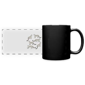 Snow leopard selection - Full Colour Panoramic Mug - black - Front