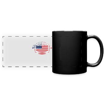 Drapeau d'Amérique FOOTBALL - Mug panoramique uni - noir - Devant