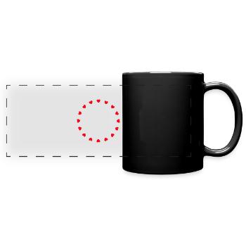 Kreis - Ring - Form - Rund - Herzring Herzen - Panorama-Tasse farbig - Schwarz - Vorne