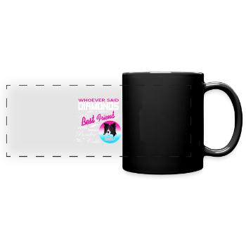 Border Collie - Full Colour Panoramic Mug - black - Front