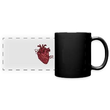 coeur de pierre - Mug panoramique uni - noir - Devant
