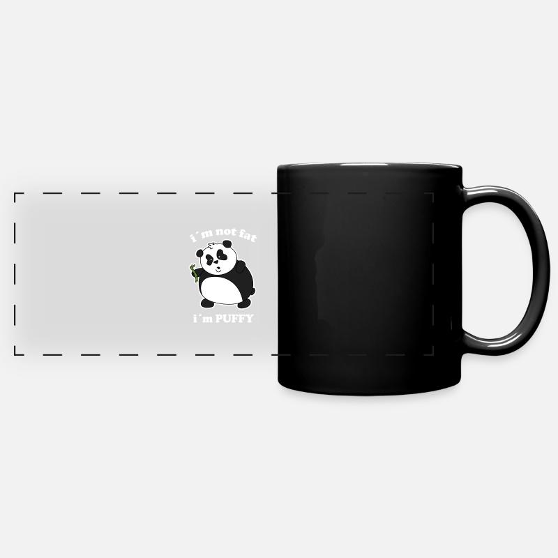 Ich bin nicht fett panda - Panorama-Tasse farbig - Schwarz
