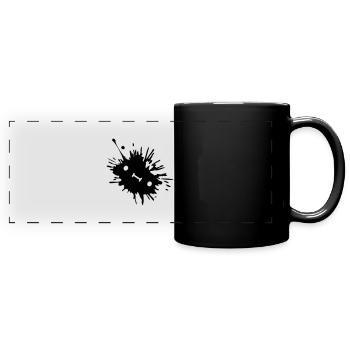 Ink stain with face - Full Colour Panoramic Mug - black - Front