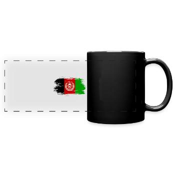 Drapeau de l’Afghanistan - Mug panoramique uni - noir - Devant
