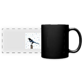 Elster Vogel Tier Geschenk Frauen Männer Kinder - Panorama-Tasse farbig - Schwarz - Vorne