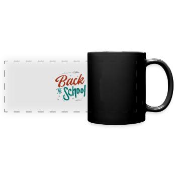 Back to school - Panorama-Tasse farbig - Schwarz - Vorne