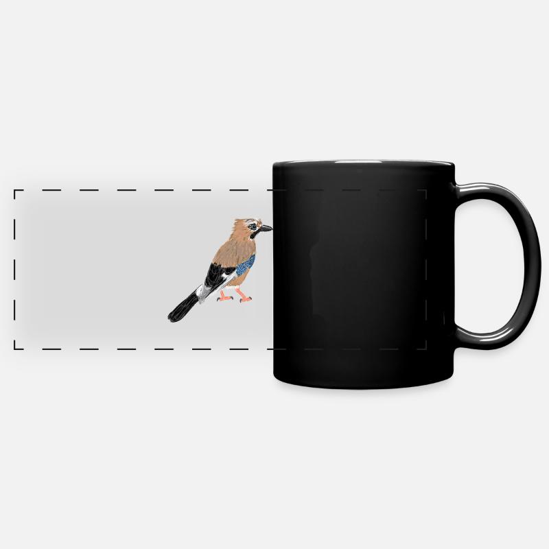 Eurasian Jay I - Full Colour Panoramic Mug - black