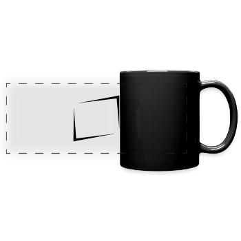 Cool shield rectangle - Full Colour Panoramic Mug - black - Front