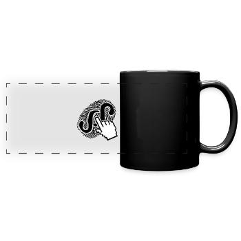 Datenschutz, digitaler Fingerabdruck - Panorama-Tasse farbig - Schwarz - Vorne