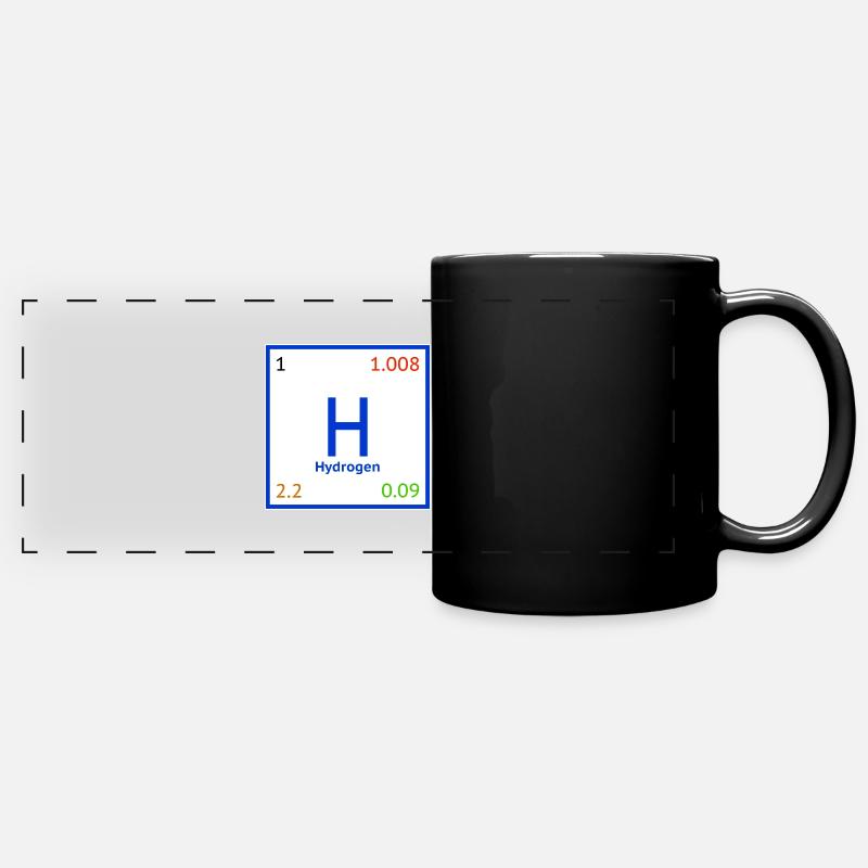 Wasserstoff - Hydrogen - Panorama-Tasse farbig - Schwarz