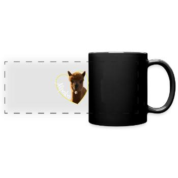 Alpaga alpaga lama lama - Mug panoramique uni - noir - Devant
