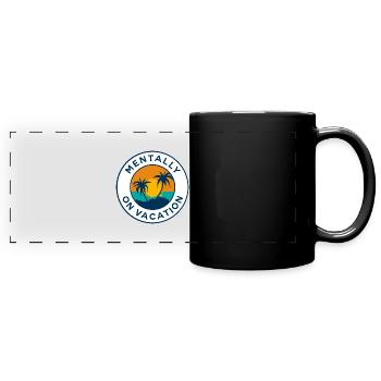 Mentalement en vacances - Mug panoramique uni - noir - Devant