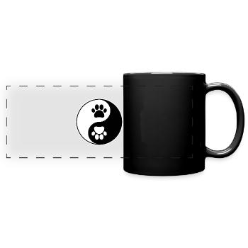 Yin Yang - Cat Paw Pets Cats - Bouddhiste Zhen - Mug panoramique uni - noir - Devant
